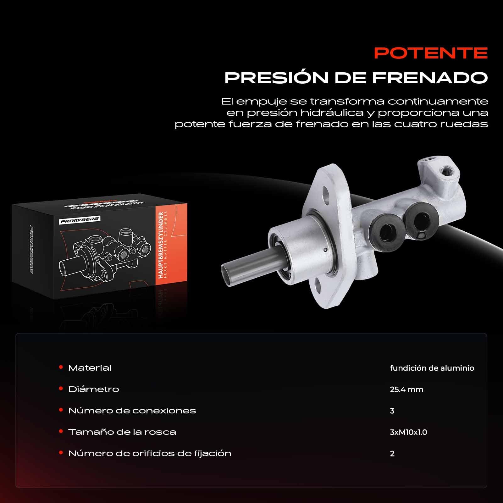 Frankberg Bomba de freno Compatible con Maverick UDS UNS 2.4i Maverick UDS UNS 2.7 TD Terrano II R20 3.0 Di 4WD Terrano II R20 2.4i 12V 4WD Terrano II R20 2.7 TD 4WD 460107F001,460107F025