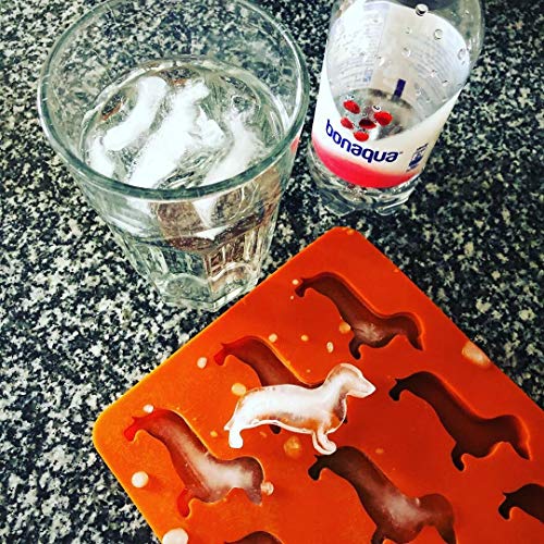 Zhaocaigui Eiswürfelform, 9 Stück Dackel Eiswürfel, Orange, Silikon, BPA-frei