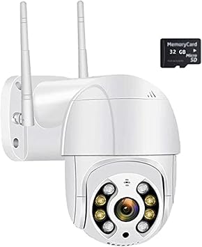 4K Outdoor Cameras For Home Security,WiFi Outdoor PTZ Cam 5MP HD Video Surveillance Wireless Auto Tracking,Up To 256GB Micro SD Card Supported,2MP Add 32GB Card