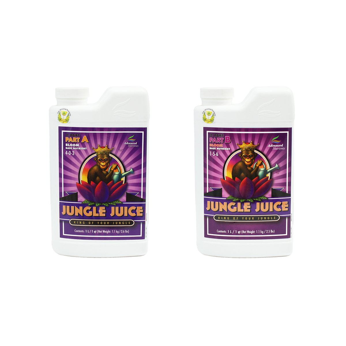 Advanced Nutrients 1810-14AB Jungle Juice 2 Bloom Part A+B, 1 Liter