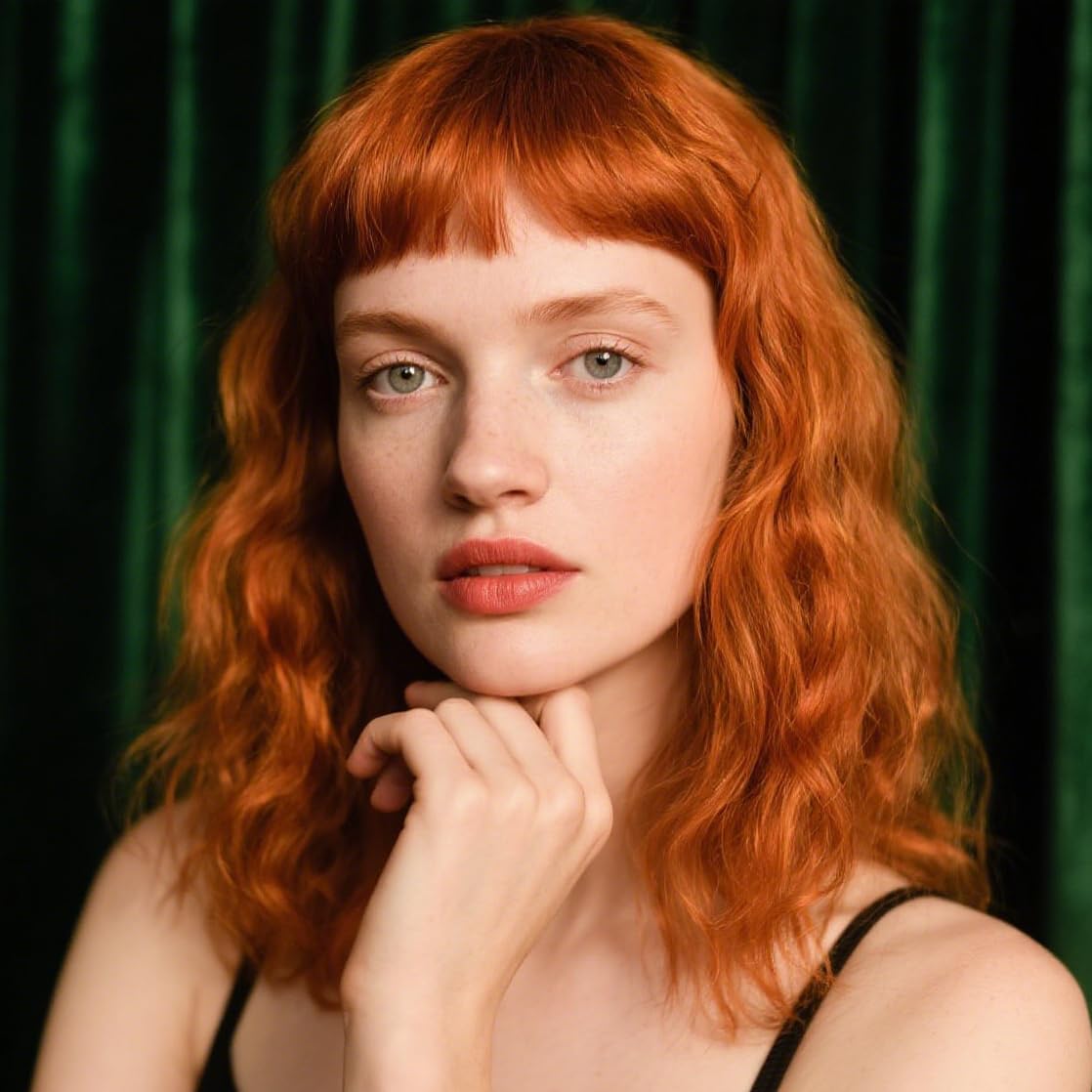 Orange Wig for Women 16 Inch Short Bob Curly Wig Synthetic Material, Ideal for Dramas, Stage Plays Role playing and Colorful Performance Costumes