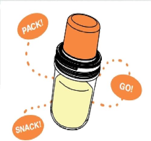 Miniatura 3 de Jarware Paquete de aperitivos de boca regular, tapa de tarro de masón, naranja