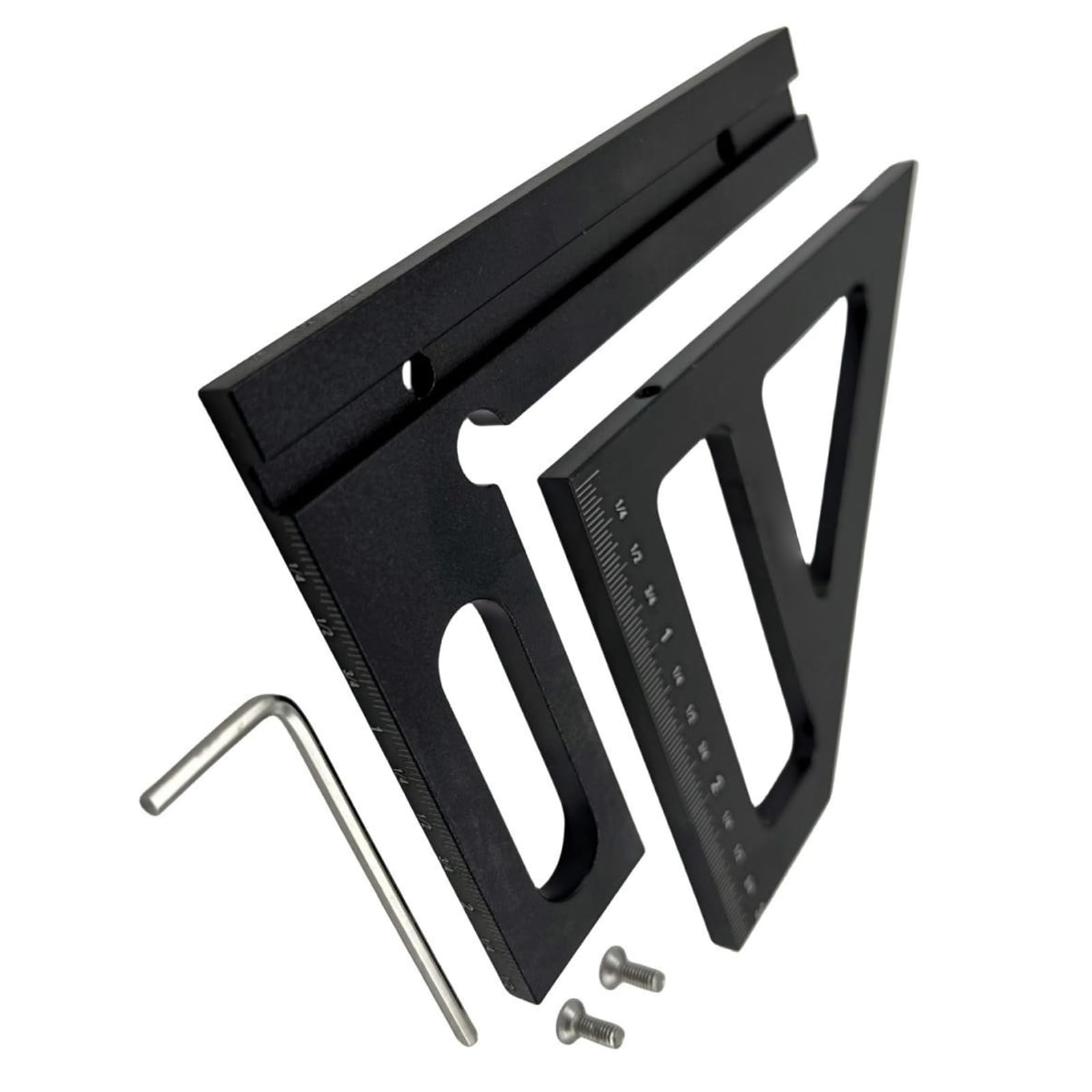 BWANGIAO Aluminum Alloy 45 Degree & 90 Degree Triangle Ruler for Accuracy Measuring & Marking In Woodworking And Construction