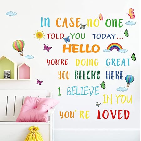 Colorful Inspirational Wall Decal Motivational Phrases Sticker ...