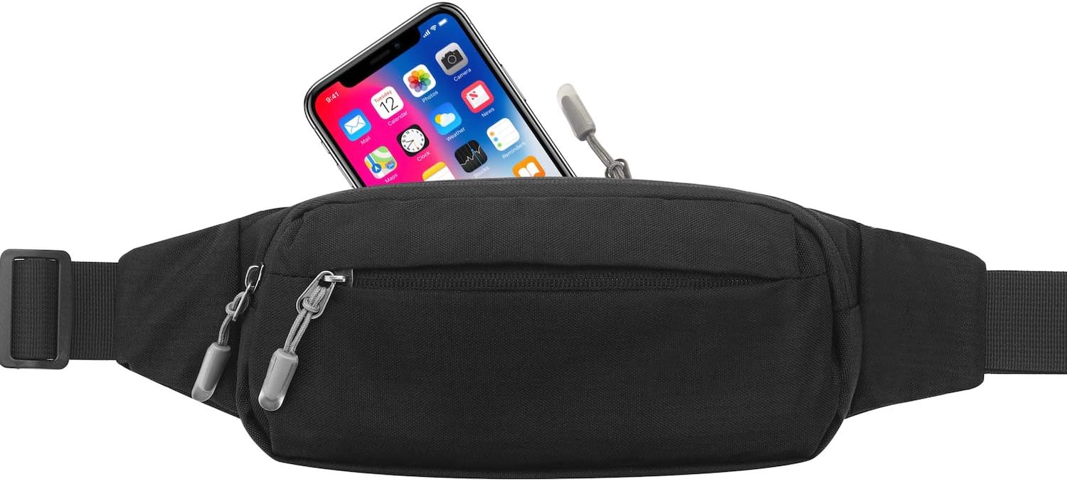 USHAKE Fanny Pack Waist Packs with Extender for Men Women, Waist Pouch Bag Hip Pack with 3-Zipper Pockets Adjustable Straps for Casual Travel Hiking Running Outdoor Sports - Image 9