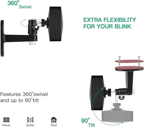 Miniatura 4 de Paquete de 2 soportes de montaje de pared de seguridad ajustables para Blink Outdoor 4 (4.ª generación), Blink XT / XT2, Blink Mini, ángulo de