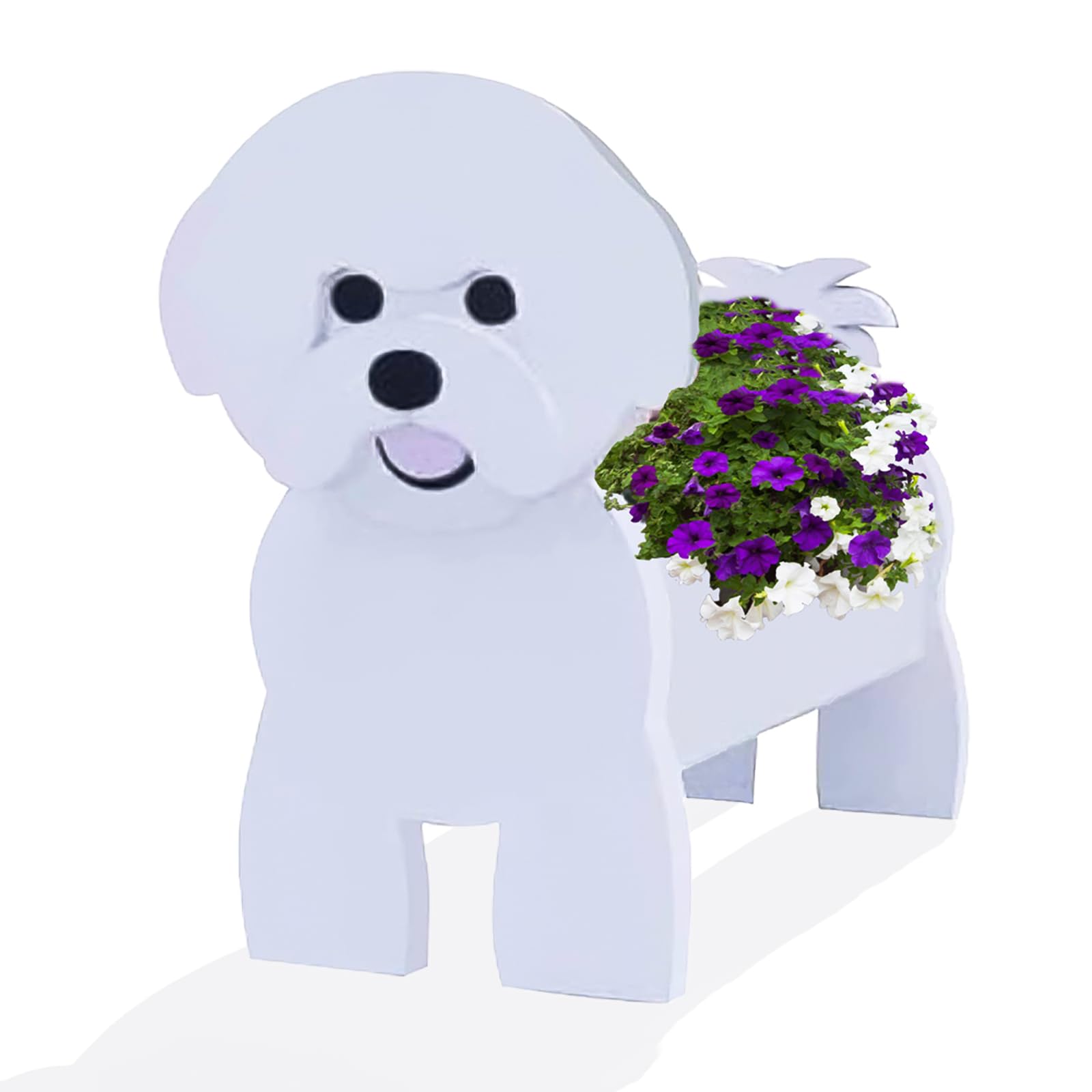 strolfay Dog Flower Planter Gifts for Women,Cute PVC Dog Planters,Flower Pots Indoor Outdoor,Garden Planter for Birthday,Office,Pet Lovers 9.45 * 8.27 * 13.39in(Bichon Frise) — image 1