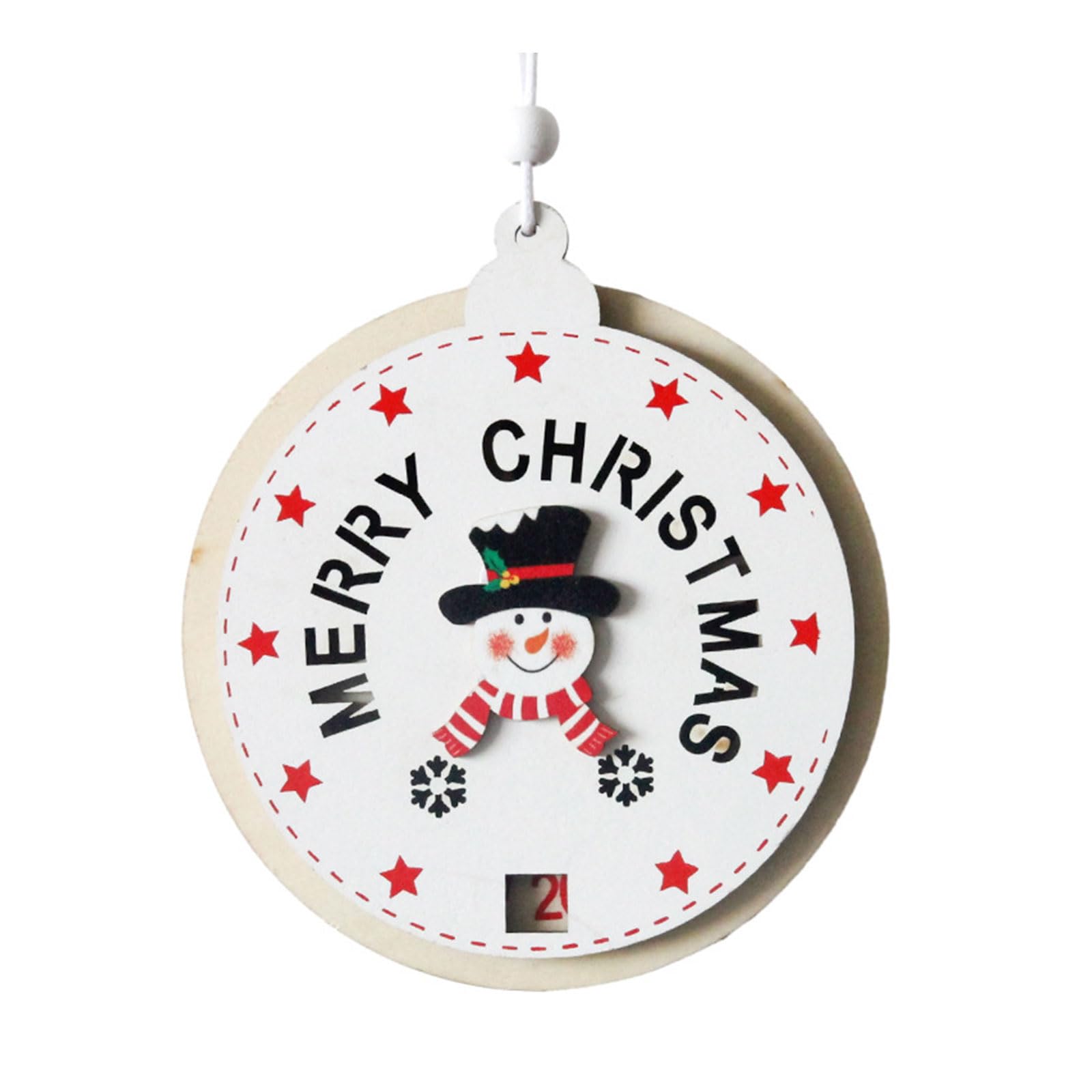 Buxuaaaa Holiday Pendants Christmas Countdown Calendar Decor Santa and Reindeer Advent Calendar Christmas Tree Pendants Smooth Exterior