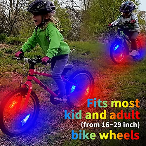Loodika Led Bike Wheel Lights,4 Pack,Bicycle Spoke Lights With Batteries Included,Bicycle Lights For Wheel,Ultra Bright-Waterproof,Best Gifts For Kids Teens Boys Girls! (Color Morphing) #TOP3