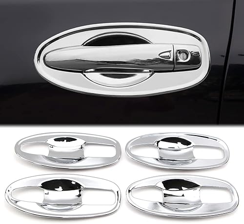 Dreamseek Cubierta de cuenco para manija de puerta para Nissan Rogue X-Trail Xtrail T32 2014 2015 2016 triple cromado exterior moldeado protector