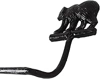 Vista 3 de Treasure Gurus - Toallero de baño de hierro fundido negro con oso grizzly
