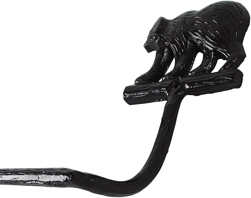 Miniatura 3 de Treasure Gurus - Toallero de baño de hierro fundido negro con oso grizzly
