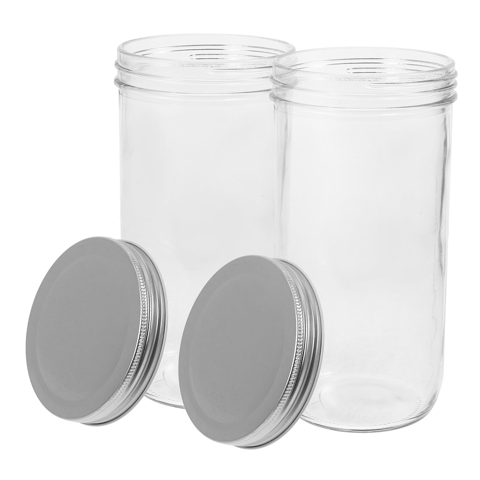Gatuida 2stücke Luftdichte Gläser mit Deckel Transparente Aufbewahrungsboxen Kleine Glasbehälter für Haushaltsgebrauch Marmeladendosen und Gewürzgläser Stapelbar und Wiederverwendbar