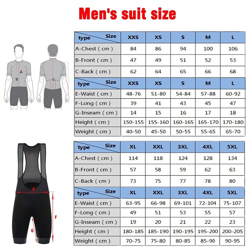 CYTSH Set di Maglie da Ciclismo per Squadra da Uomo Set da Triathlon per Bici da Corsa MTB a Maniche Corte
