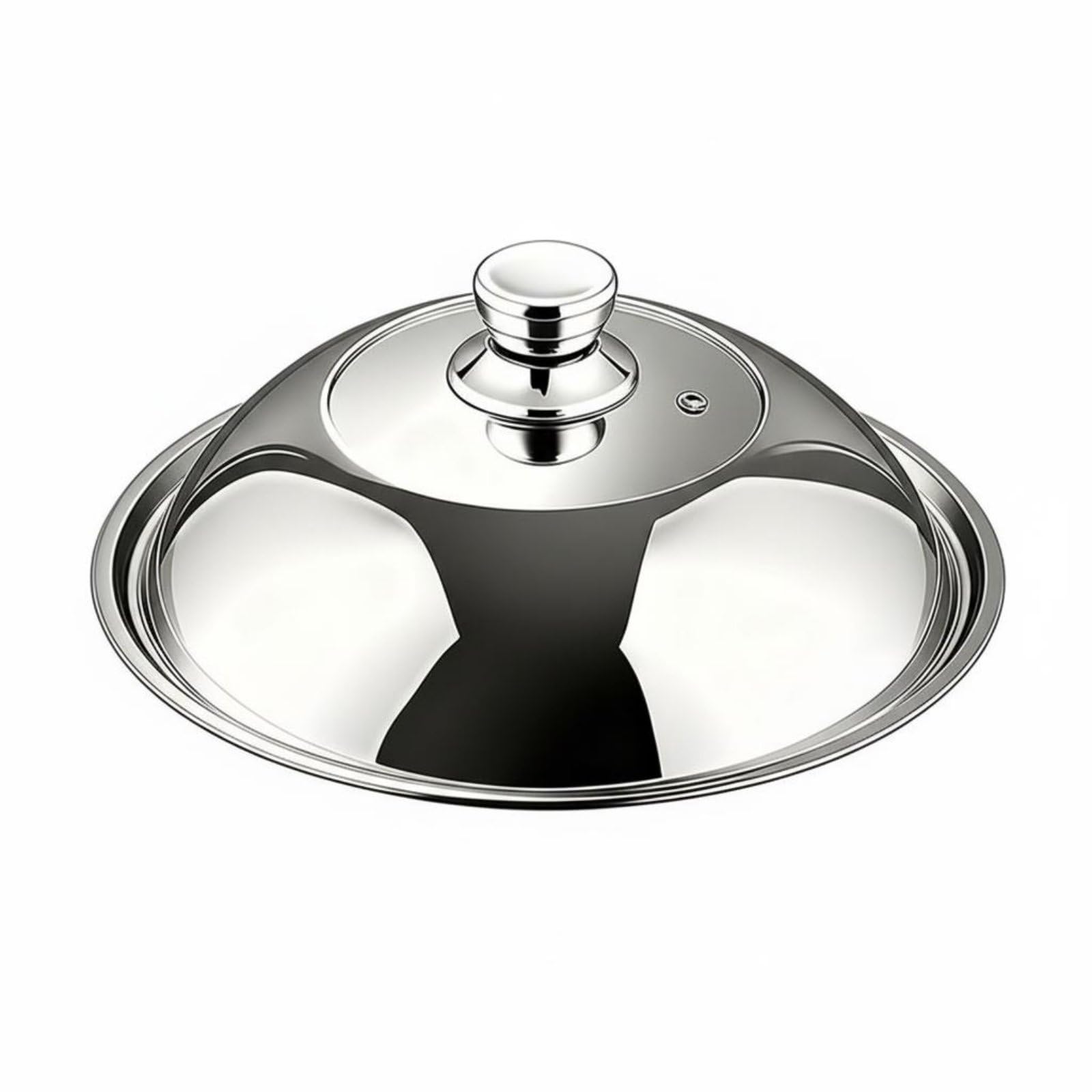 Coperchio in Acciaio Inox Coperchio Universale Antiaderente Coperchio Pentola Manico Resistente Design a Cupola con Finestra Trasparente Adatto per Casa Preparazione Pasti Catering, 38CM