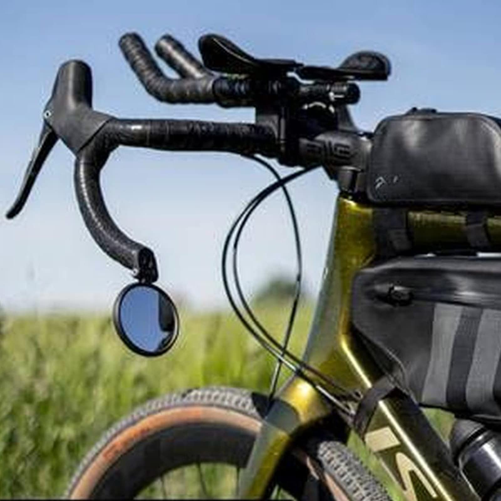 MYSUNBAR fahrradspiegel für Lenker Race, Gravel und MTB Bike, Fahrrad Rückspiegel 360°Drehbar mit Antireflexbeschichtung, Fahrradspiegel klappbar, für Lenker von 17 bis 23 mm Sport & Freizeit