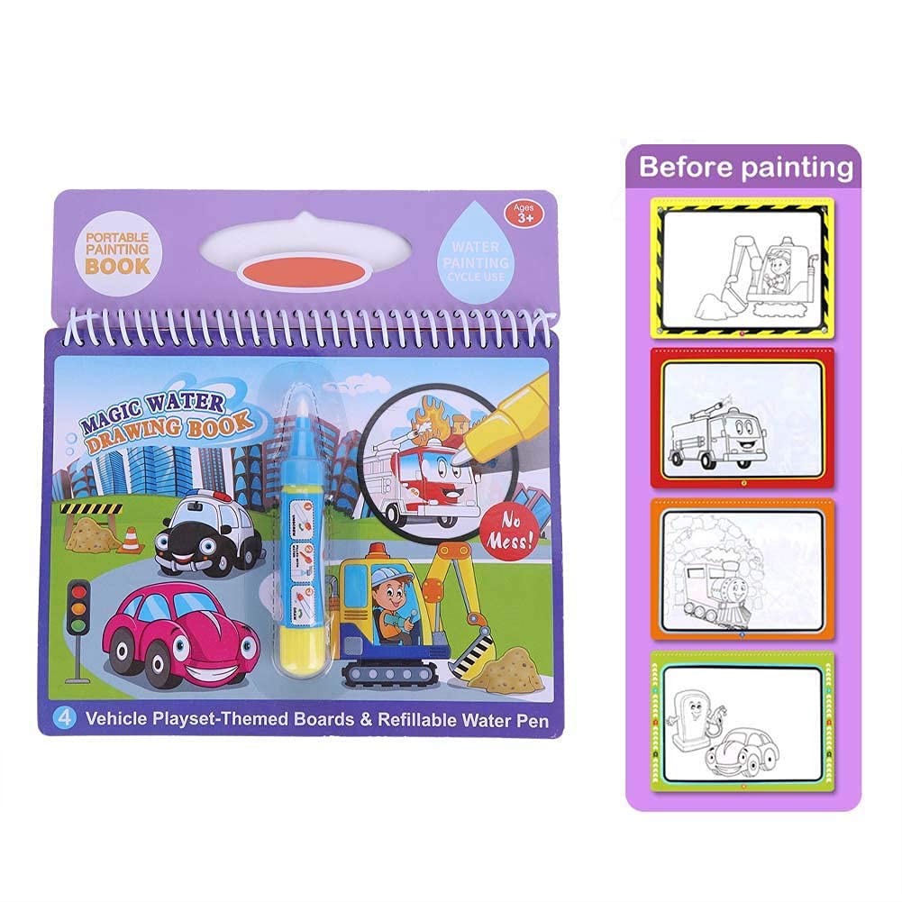 Water Coloring Book Doodle Magical Portable Drawing Book Edukacyjna Wczesna Edukacja Dziecięca Zabawa (Pojazd)