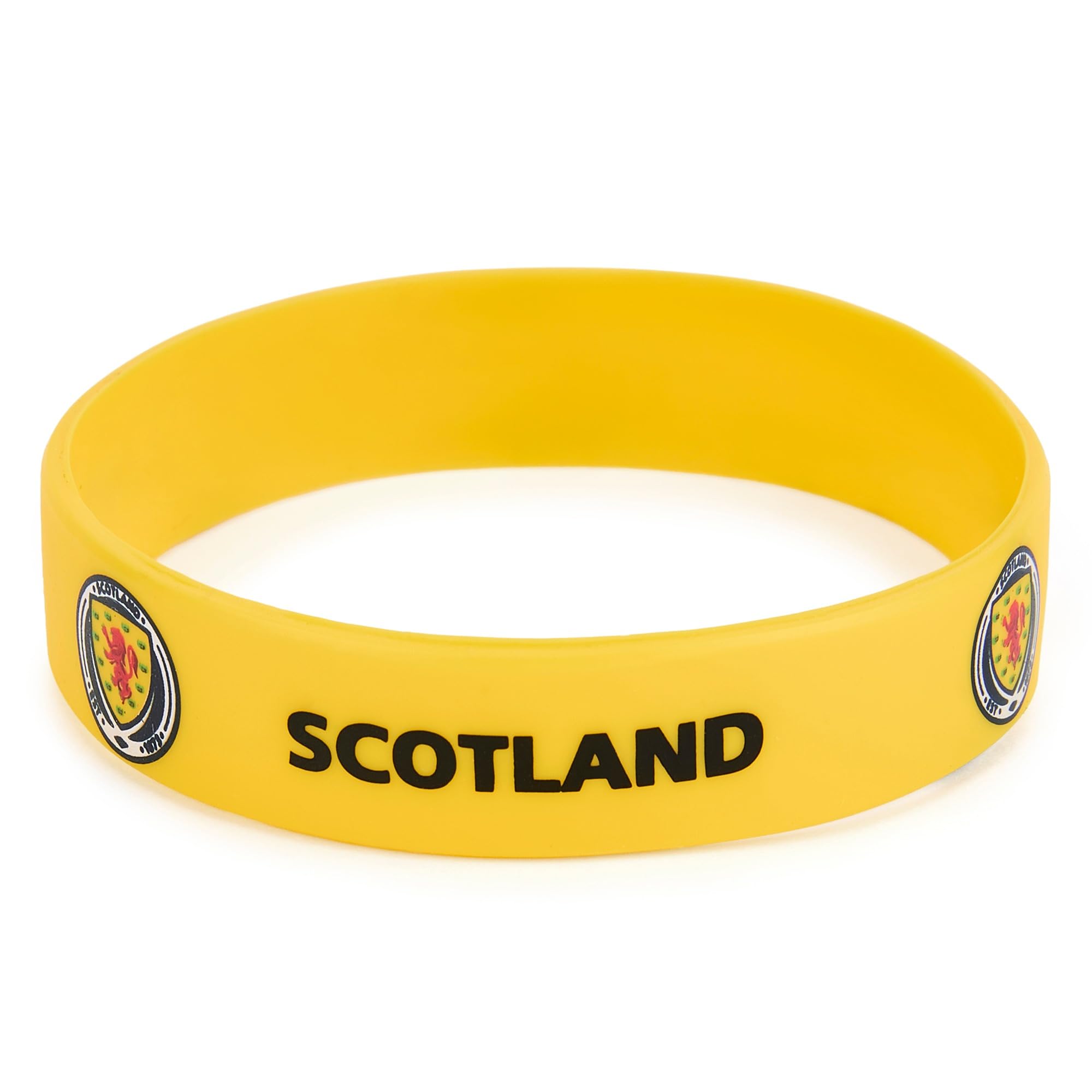 Official Scotland National Team Yellow Silicone Wristband with National Crest & 'SCOTLAND' Text - Football Merchandise