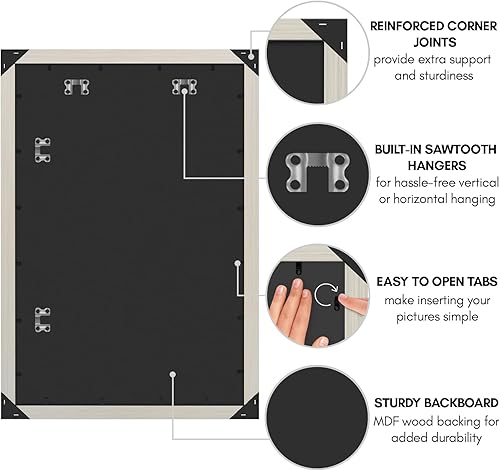 Vista 163 de Americanflat - Marco para póster de 71 x 74 cm con plexiglás pulido, portarretratos negro de madera industrializada, Epic Collection, marco ancho