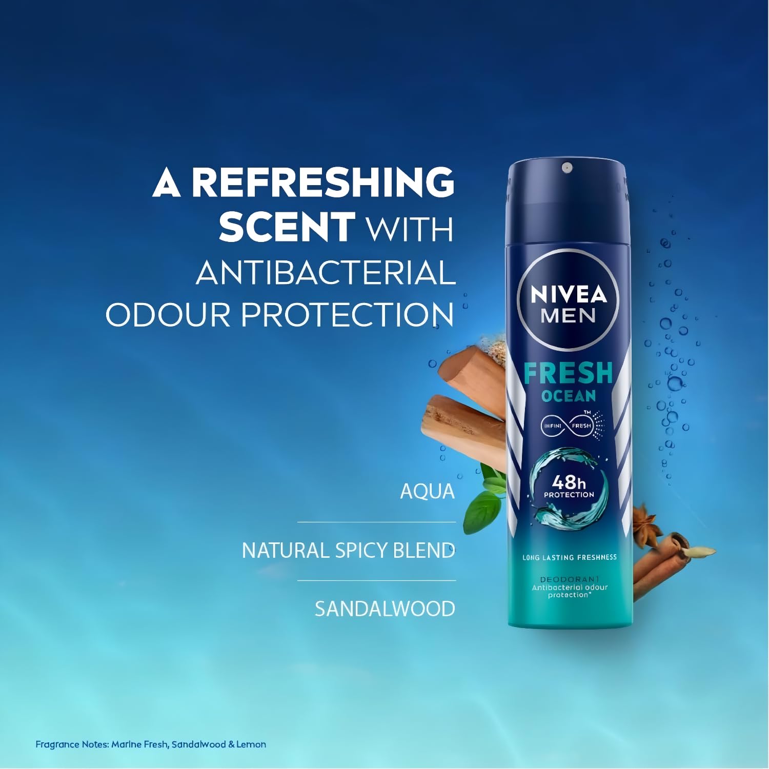 Amazon.com: NIVEA MEN Fresh Ocean Deodorant Spray with Ocean