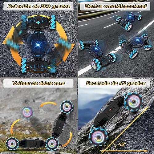 Pristar Coche Teledirigido Coche RC con Luz y Spray Coche Radiocontrol 4x4 2,4 GHz RC Drift Car Rotación 360° Coche Teledirigido con la Mano Carro Regalo Niñas Niños Niños de 4 5 6 8 9 10 Años - imagen 6