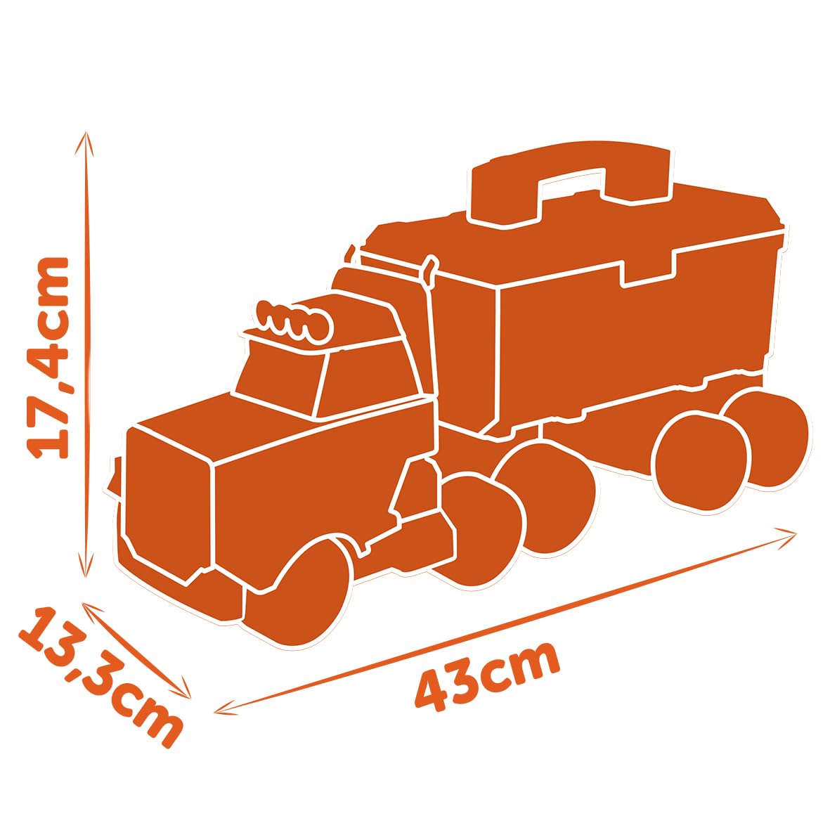 Smoby - Black+Decker - Camion Bricolo - Accessori Inclusi - Rimorchio - Maniglia per Il Trasporto - Gru da Costruzione - dai 3 Anni