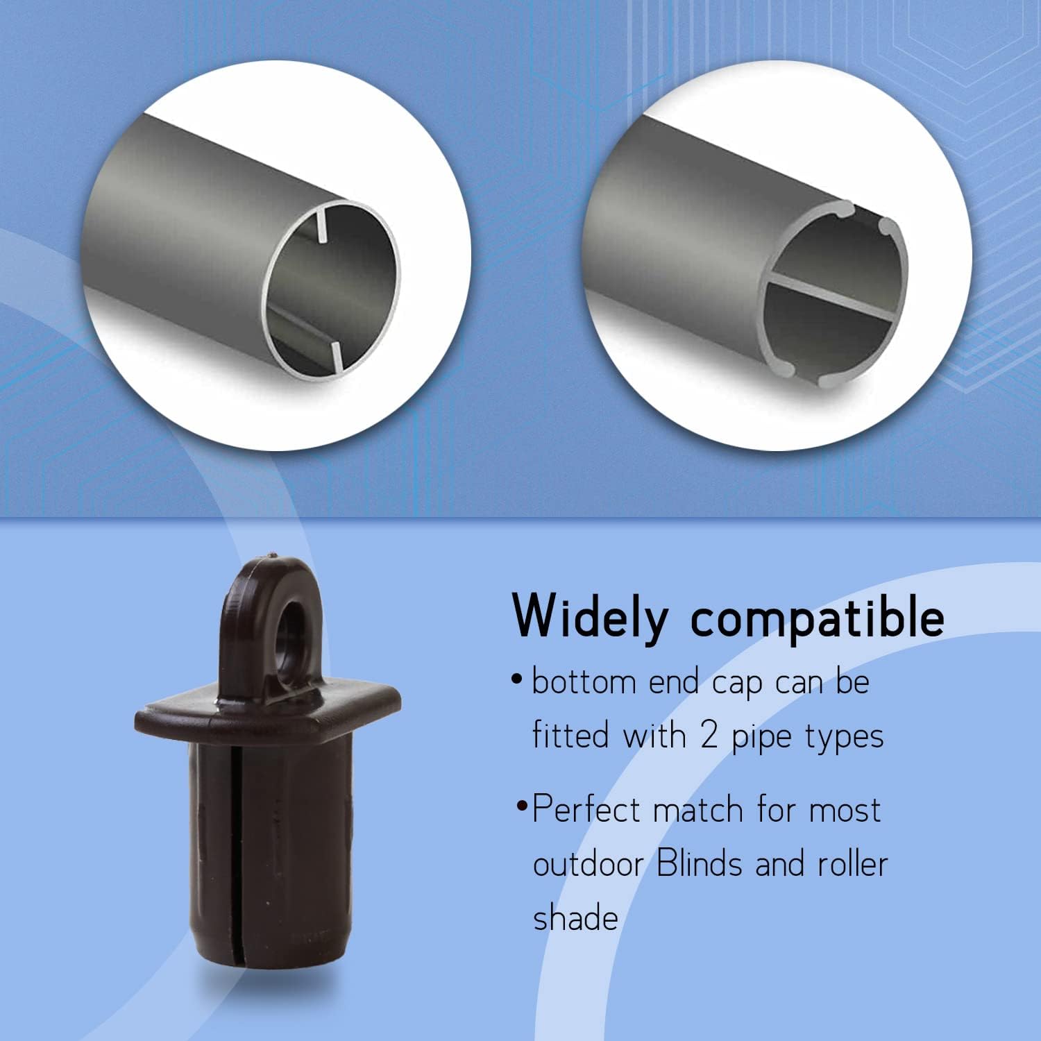 Sun Shading Components Bunge kit and end Cover, Weather Resistant, Suitable for Coolaroo Outdoor Roller Blinds, Outdoor Blinds, and Roller Blinds (Brown, Bungee kit + end Cap)