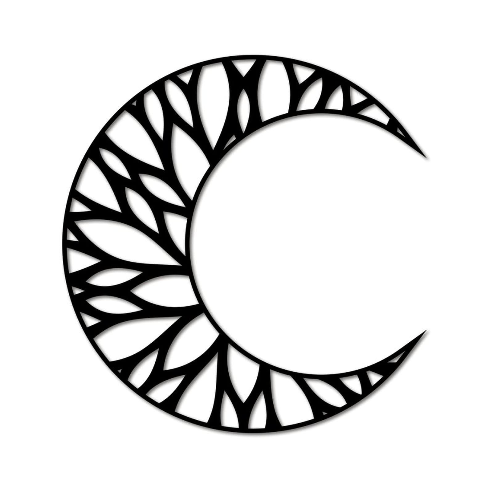 Décoration murale métal fleur et lune 46 cm, l'histoire d'un design pur