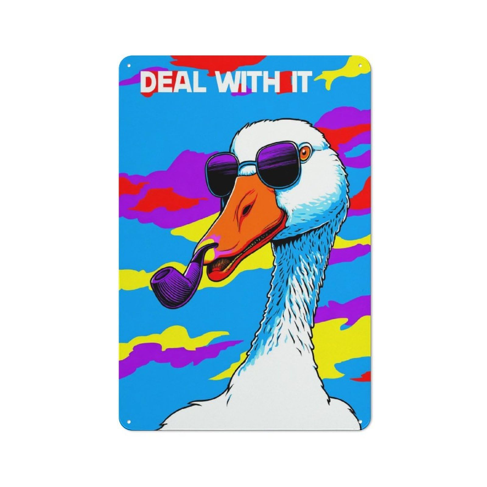 Junmoney Stylish Goose With Pipe Retro Tin Wall Plaque 30X20cm Featuring For Garage Wall, New Home Wall Decor For People Furnishing A Garage