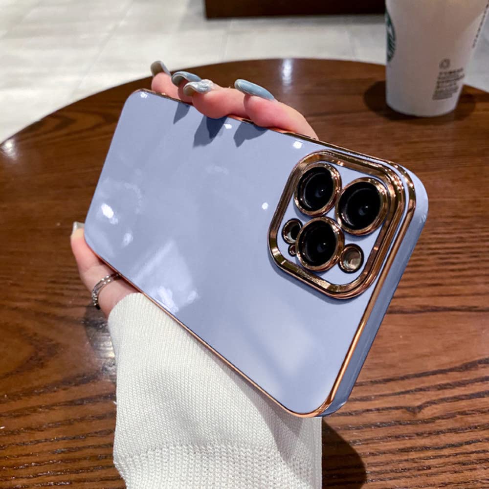 Coque luxe iPhone 11 Pro Max carrée bleu placage premium