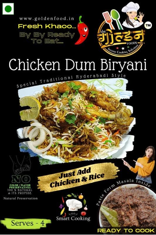 SWASTH FOOD PRODUCTS The Golden Foods-Chicken Dum Biryani Masala Paste|Ready To Cook Biryani Paste|Instant Masala Biryani Paste Homemade Style 200 Gram Combo(Pack Of 2)
