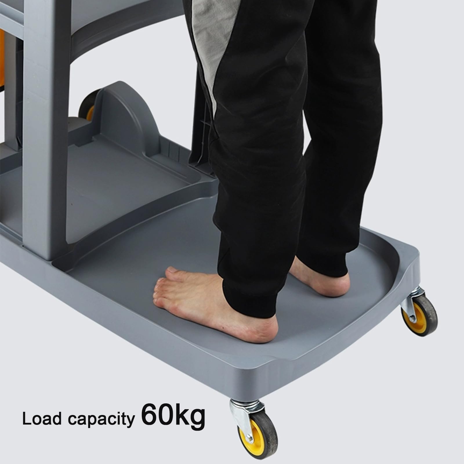Carro de Limpieza Profesional Multifuncional,Trolleys Móviles,Cubo de fregado Profesional, Carro de limpieza viaria,para hotel, gastronomía, limpiador de edificios(Package A,Blue)