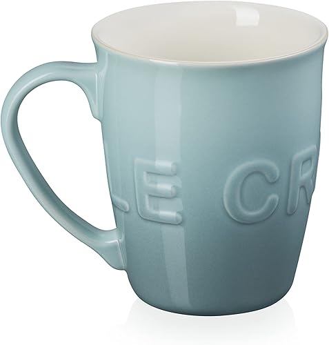 Le Creuset - Taza de cerámica extra grande de 20 oz con logo, sal marina