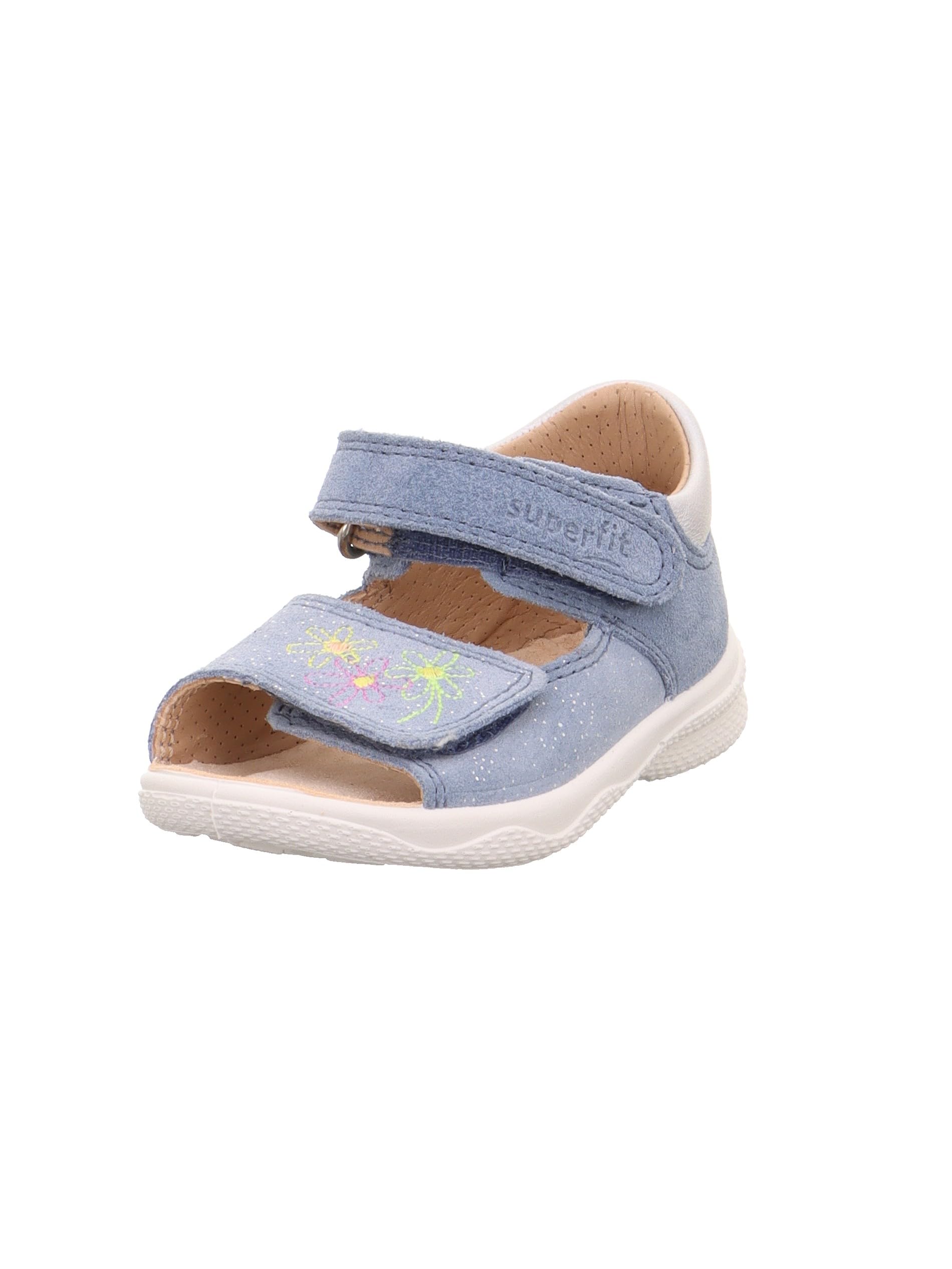 Superfit Polly 1-600092 Girls' Sandals, Blue Silver 8000, 19 EU