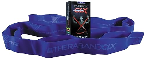 THERABAND CLX Resistance Band with Loops 25 Yard Box of Fitness Bands for Full Body Workouts Elastic Band for Pilates Yoga Stretching Exercise