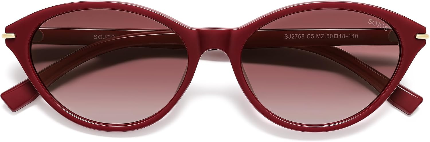 SOJOS Cat Eye Polarized Sunglasses for Women Retro Oval UV400 Shades SJ2768 image 4