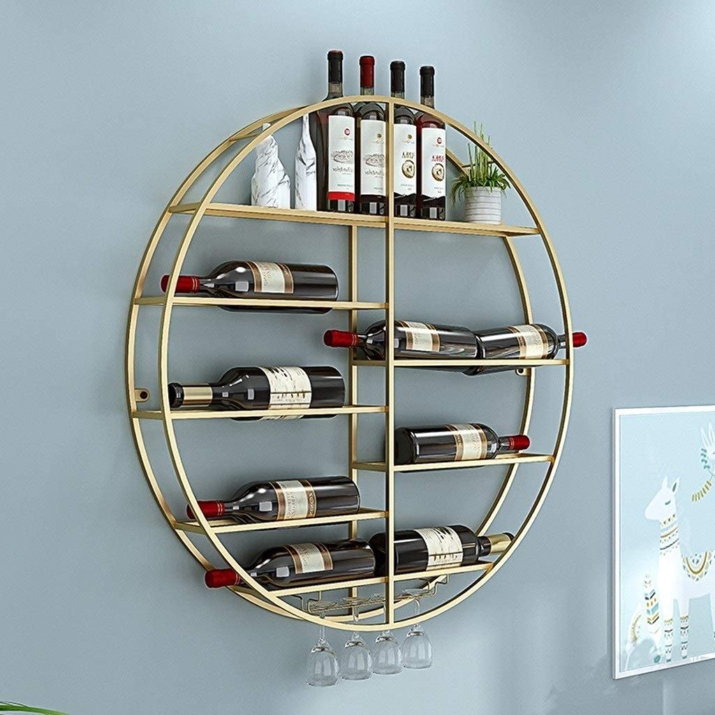 Étagères de rangement flottantes pour bouteilles de vin et verres suspendus en métal de bar