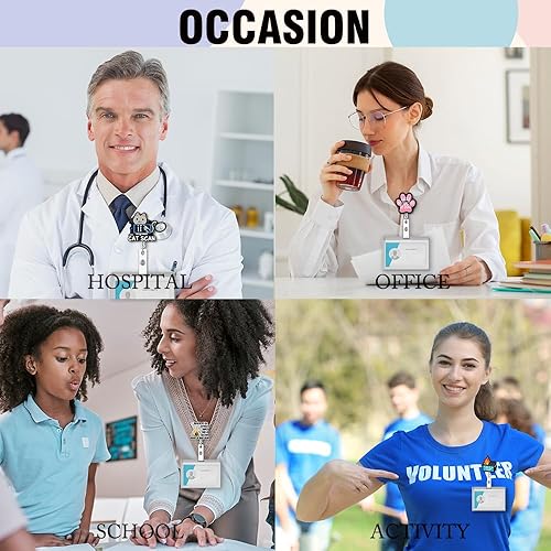 Miniatura 6 de QYUVK Carrete retráctil de identificación Every Day I'm Swaddlin con clip de cocodrilo, divertido soporte de insignia de bebé con purpurina rosa,