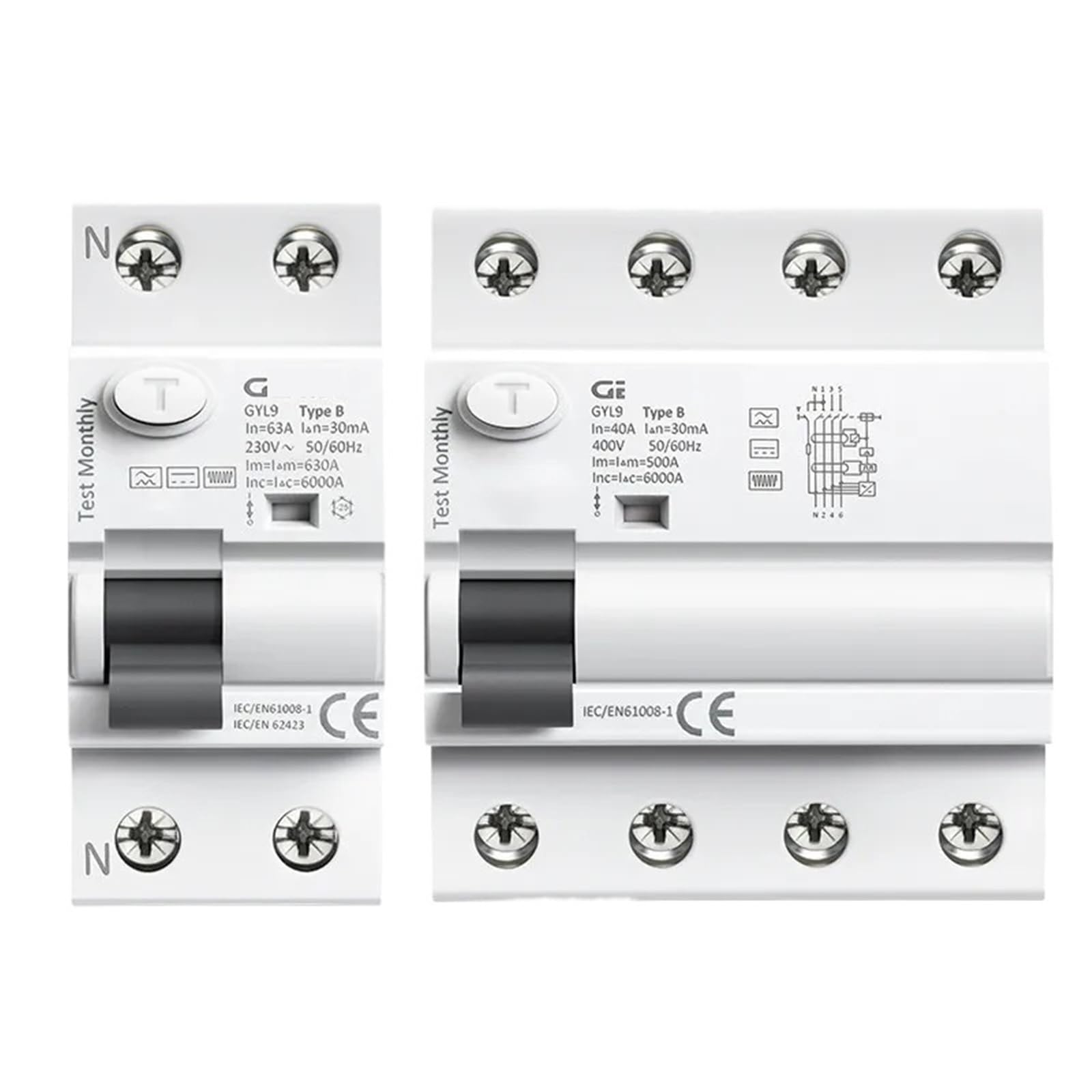 Interrupteur différentiel GYL9 protection intégrale Type B 63A 4P 300mA - 5