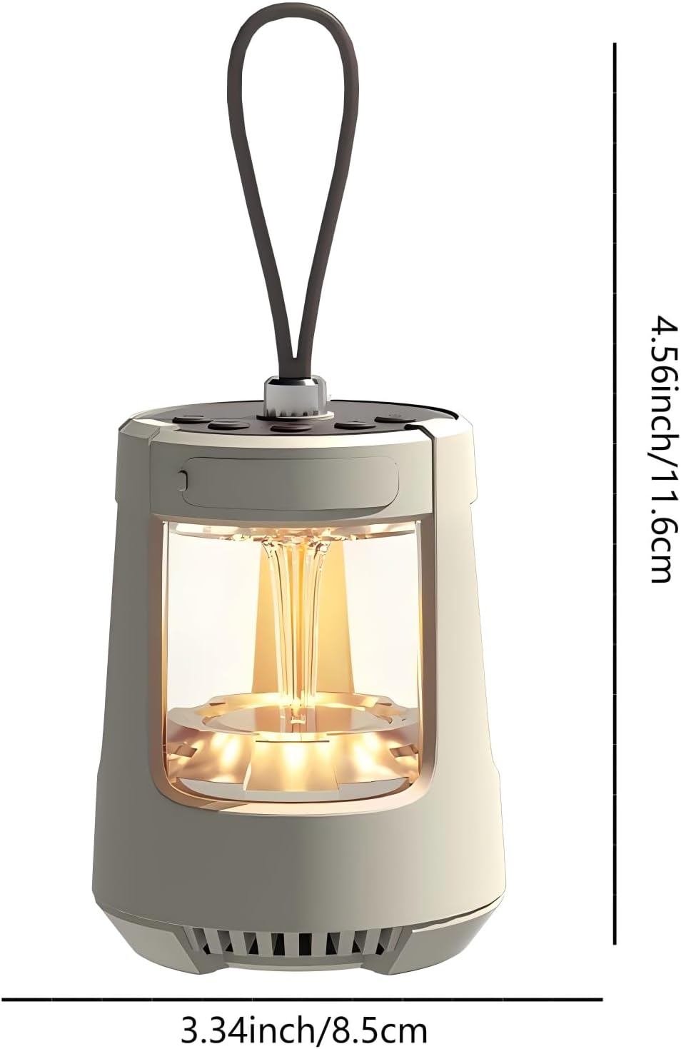 Outdoor Bluetooth Speaker with Camping Lantern, TF Card Speaker，360° RGB Lights, IPX5 Waterproof, Applicable to Portable for Outdoor Camping, Porch, Backyard & Camping, Desert Sand (White)