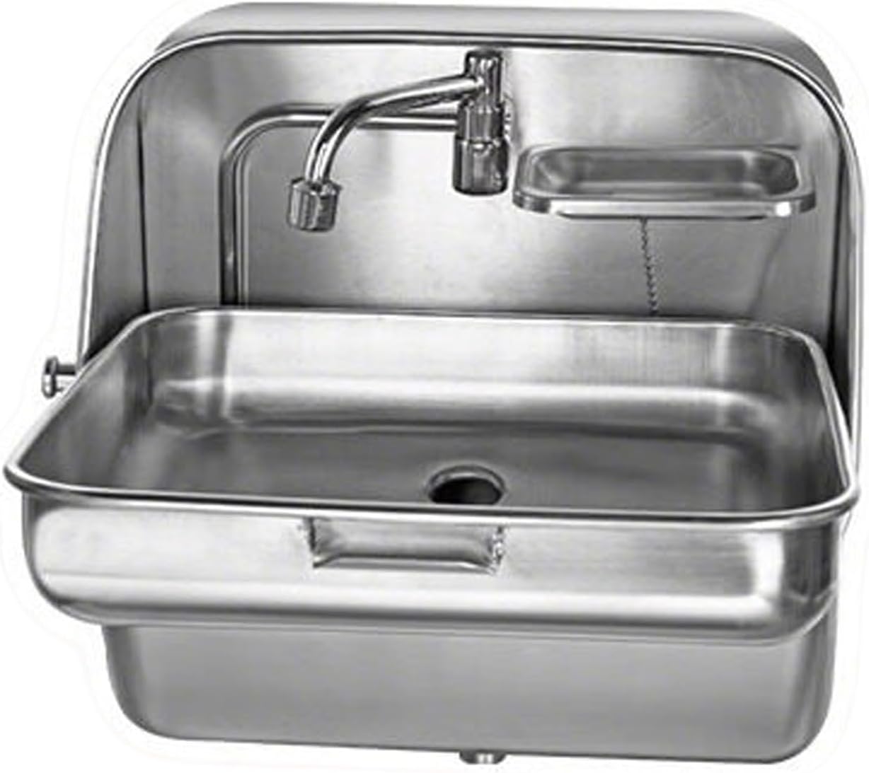 Foldable Rv Sink with Cold Water Faucet, Wall Mounted Camper Sink, Portable Stainless Steel Wash Basin, Suitable for Motorhomes, Boats, Vans(White)