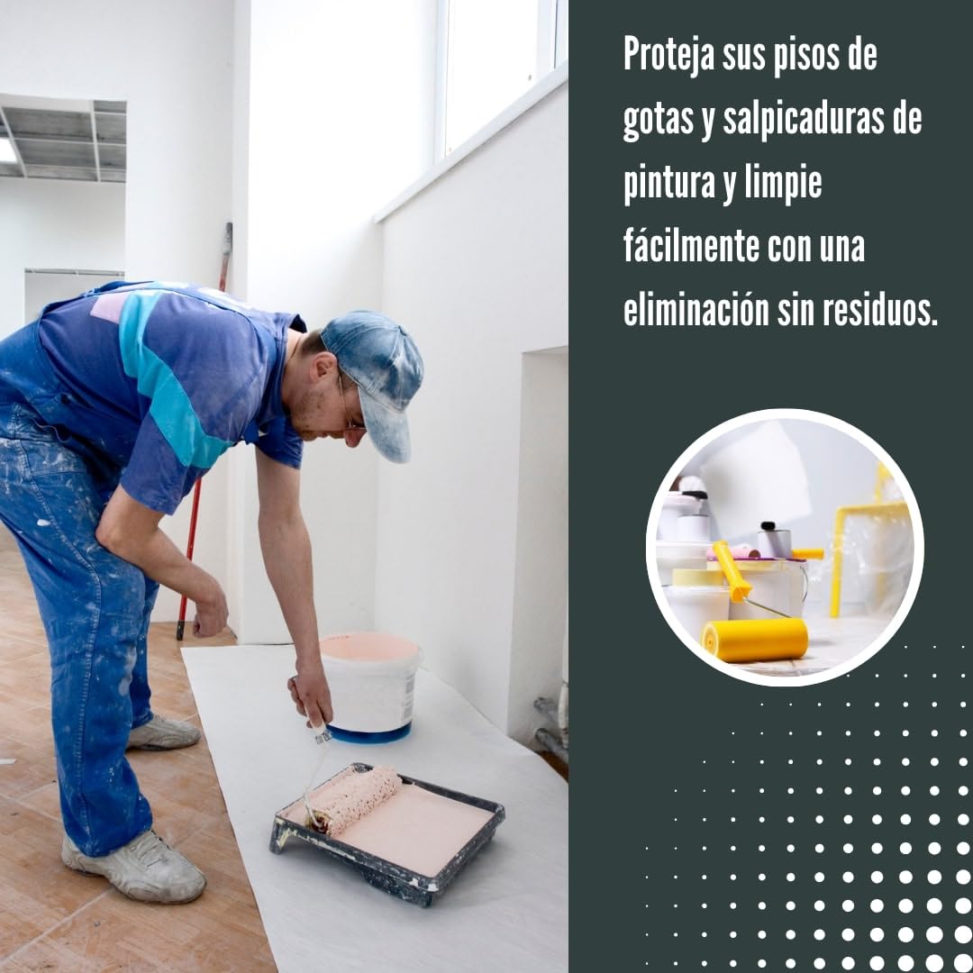 Perfect Cover® Eco Samoprzylepny tynk – włóknina malarska – powłoka z powłoką antypoślizgową – ochrona schodów – ochrona podłogi podczas prac DIY, na plac budowy i renowacji (0,65 x 25 m)