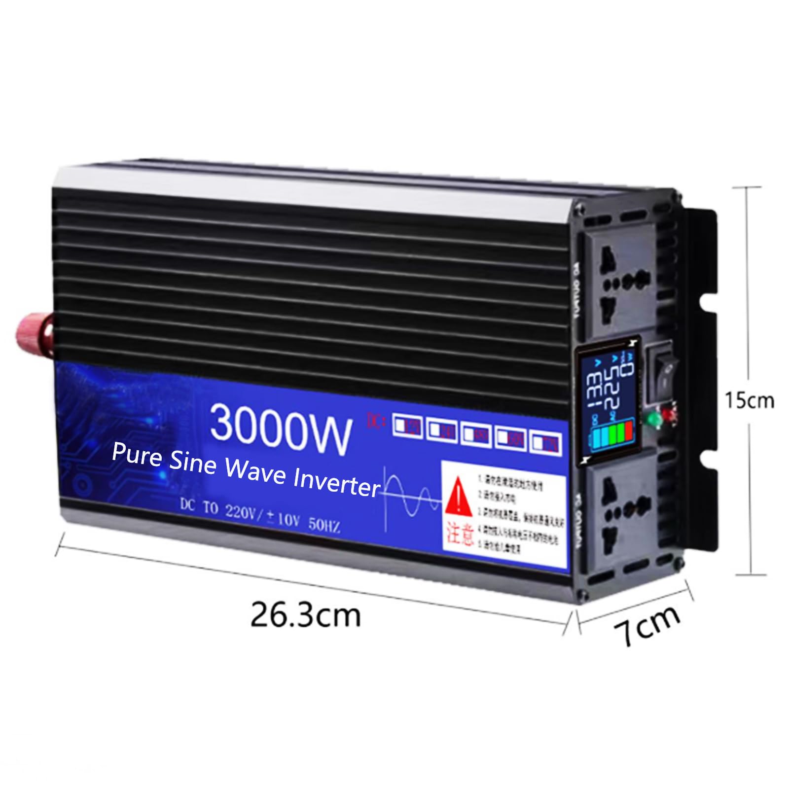 Pure Sinove Falter 3000w, faza podzielona DC do AC 72V do 110 V Przekształcenie falownika z LED z falownikiem mocy samochodu dla układu słonecznego, kempingu, RV,24V to 230V