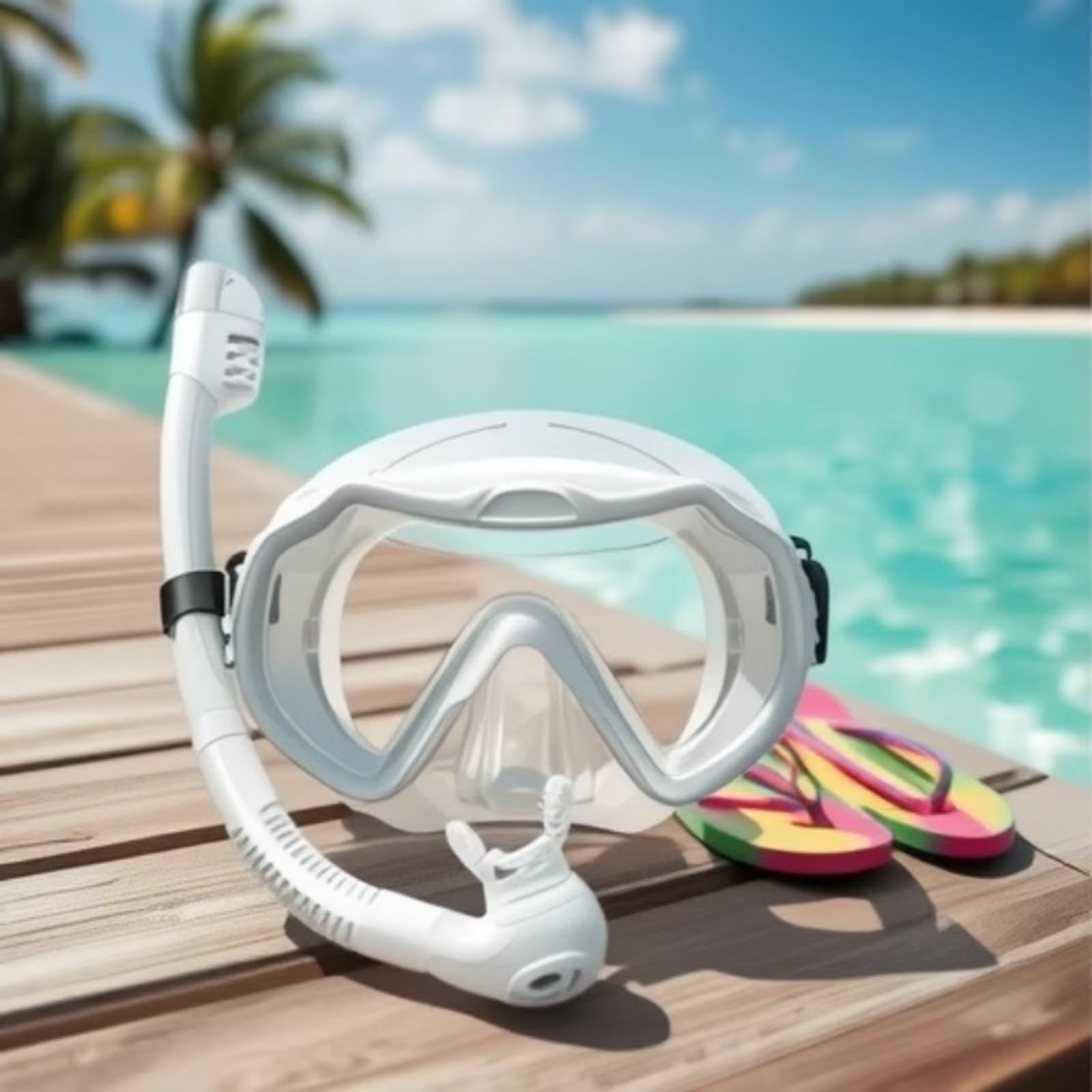 Juego de esnórquel con tubo y gafas de buceo, seco para buceo y snorkeling, cristal templado unisex para adultos