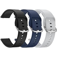 3-PACK Bands for Withings ScanWatch 2 38mm/ScanWatch Light/Steel HR 36mm/Withings Move/Move ECG/Steel Watch Bands, 18mm Soft Silicone Sport Replacement Strap for Women Men