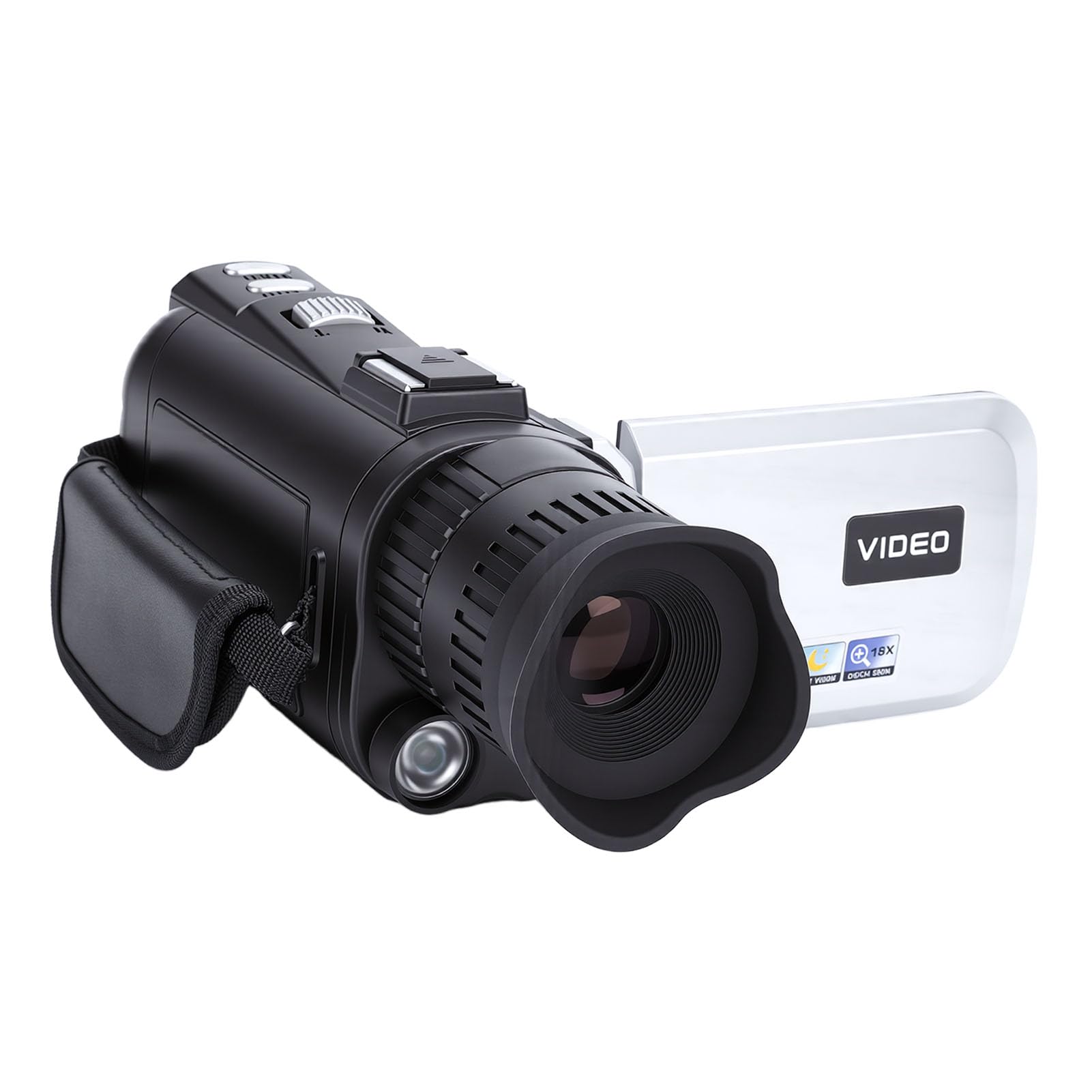 FHD 1080P Digital Camcorder, 24MP Video Camera with 3.0 Inch 270 Rotatable Screen, 18X Zoom Anti Shake, Built in Microphone, for Travel Wedding Recording (Silver)-picture-20
