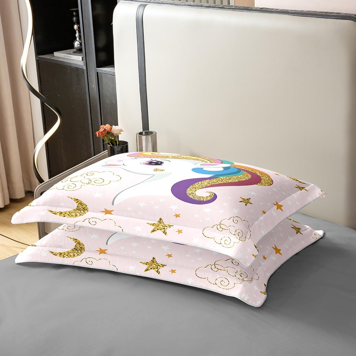Cokouchyi Set Biancheria Da Letto Unicorno Per Ragazze - 6 Pezzi Letto In Una Borsa, Morbido E Soffice Con Stampe 3D Di Sirene E Unicorno - 3