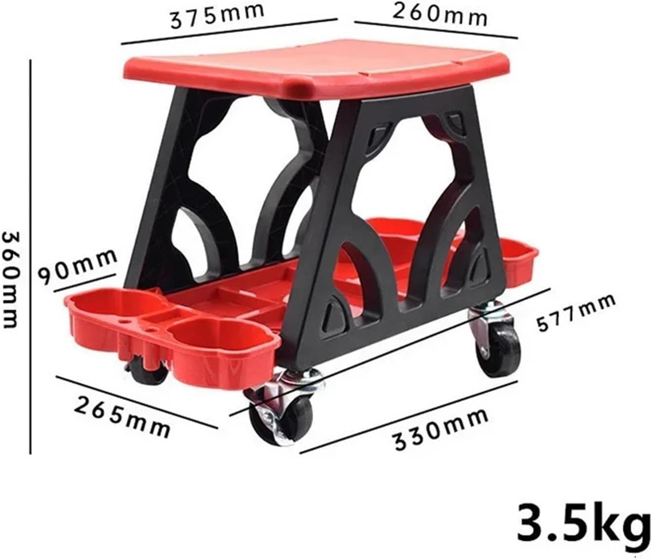 Roller Seats & Creepers Garage Creeper Seat with Built-in Storage Drawer and Tools Holder, Rolling Creeper Garage Shop Seat Mechanic's Seat(Black)