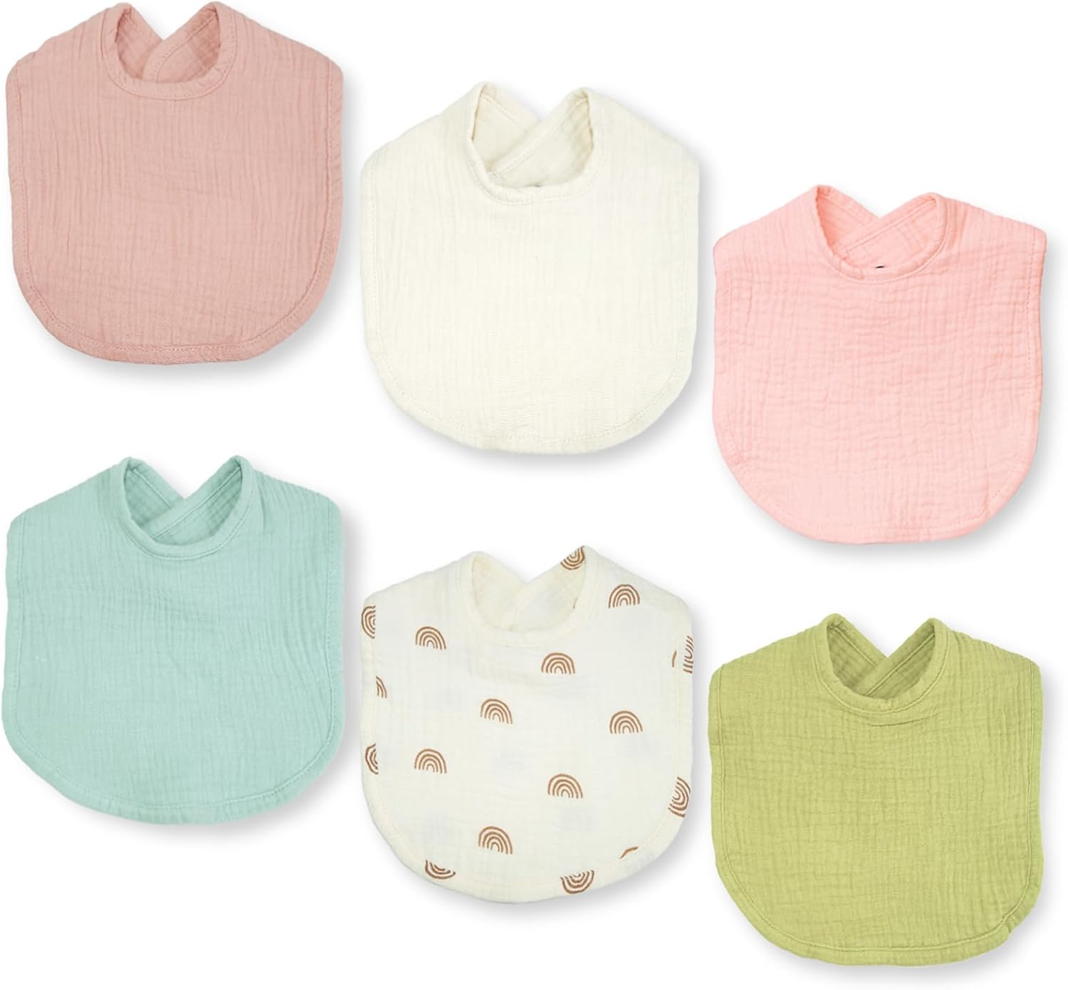 Dormlony Baberos de muselina ultra suaves, elegantes y absorbentes, unisex, paquete de 6 baberos de algodón orgánico para babero y dentición