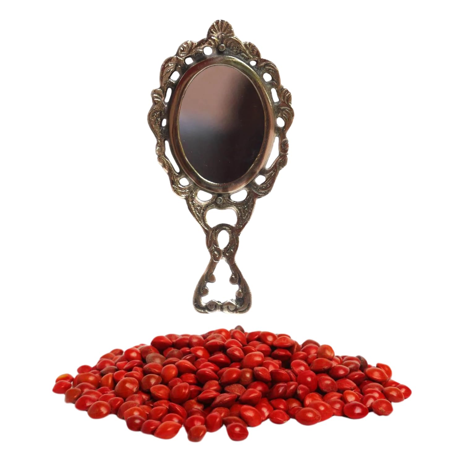 Swadeshi Desire™Brass Valkannadi Mirror and Manjady Vishu Kani Set Combo, 16 cm, 250 gm